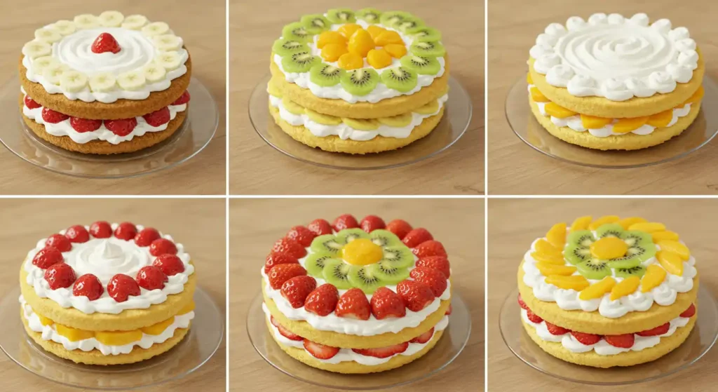 Bento Cake: How To Make It Amazingly Easy and Tasty! 2 A vibrant bento cake decorated with colorful frosting and fresh fruits, beautifully presented on a rustic wooden table.