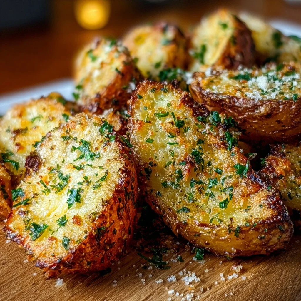 Air Fryer Baked Garlic Parmesan Potatoes 2 Air Fryer Baked Garlic Parmesan Potatoes
