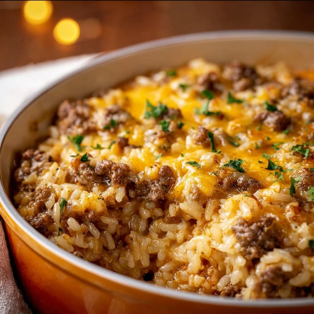 Cheesy Ground Beef and Rice Casserole 2 Cheesy Ground Beef and Rice Casserole