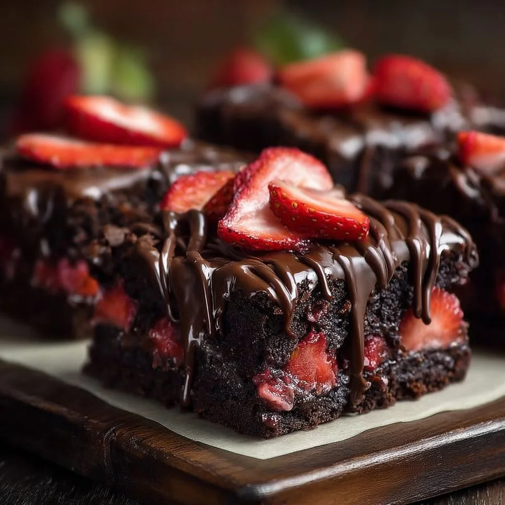 Chocolate Covered Strawberry Brownies