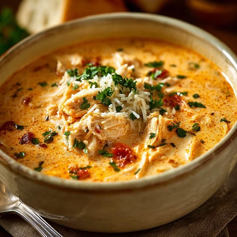 Crock Pot Creamy Chicken Parmesan Soup