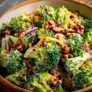 Crunchy Broccoli Salad 3 Crunchy broccoli salad with nuts and dressing