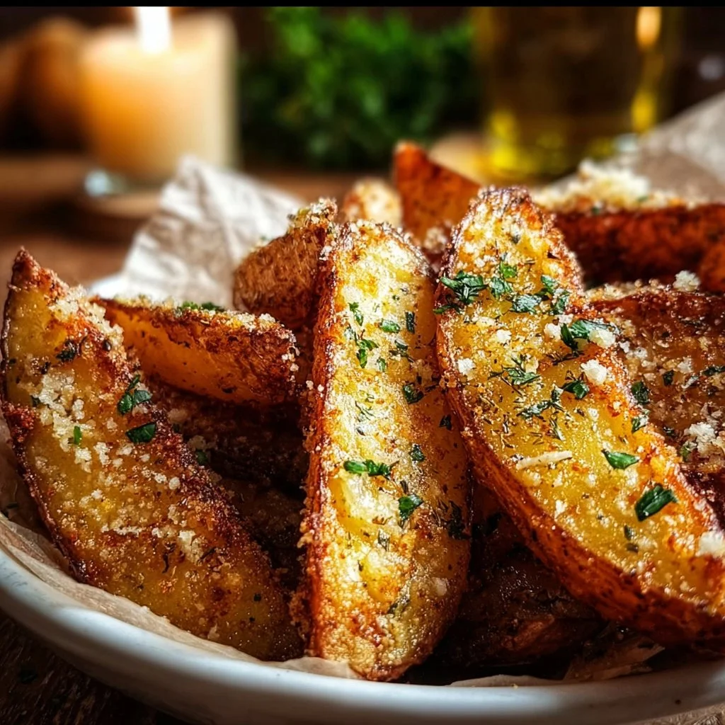 Garlic Parmesan Potato Wedges 2 Garlic Parmesan Potato Wedges