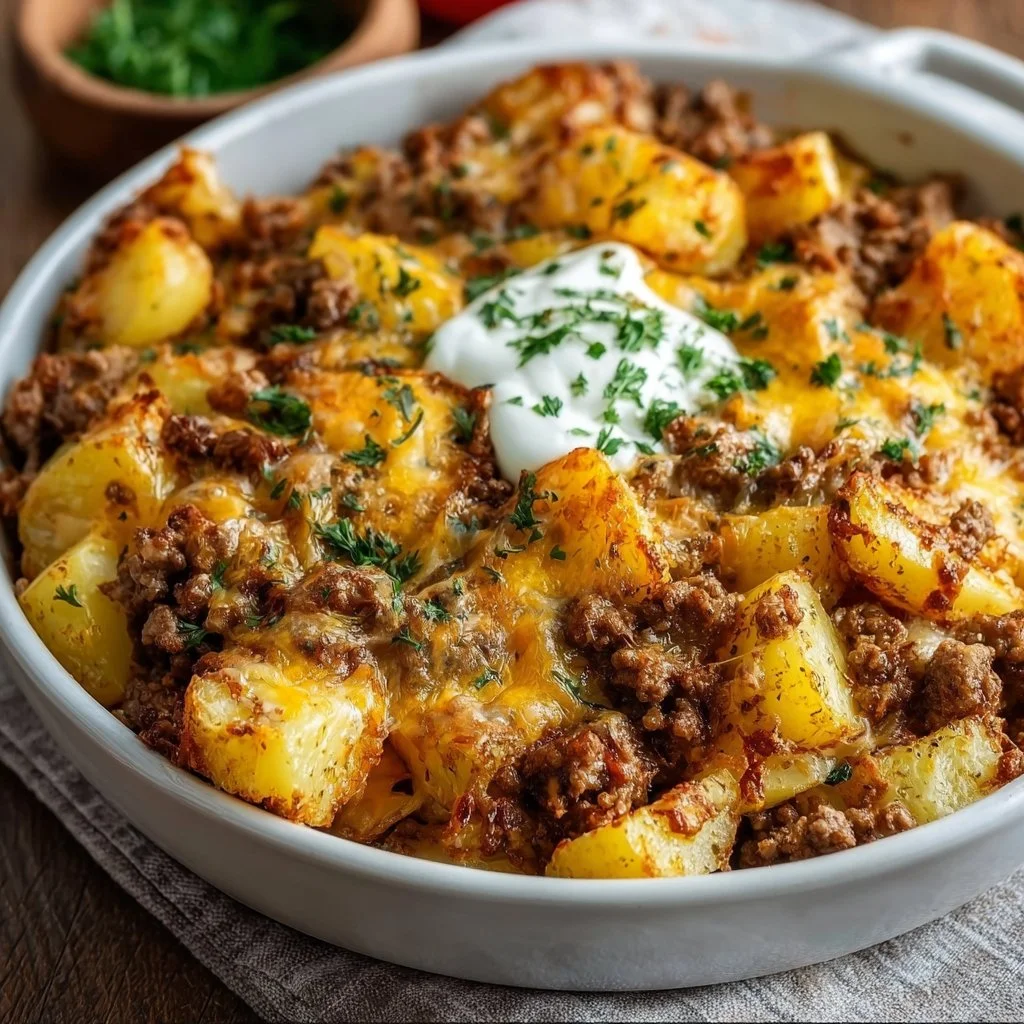 Ground Beef and Potatoes Casserole