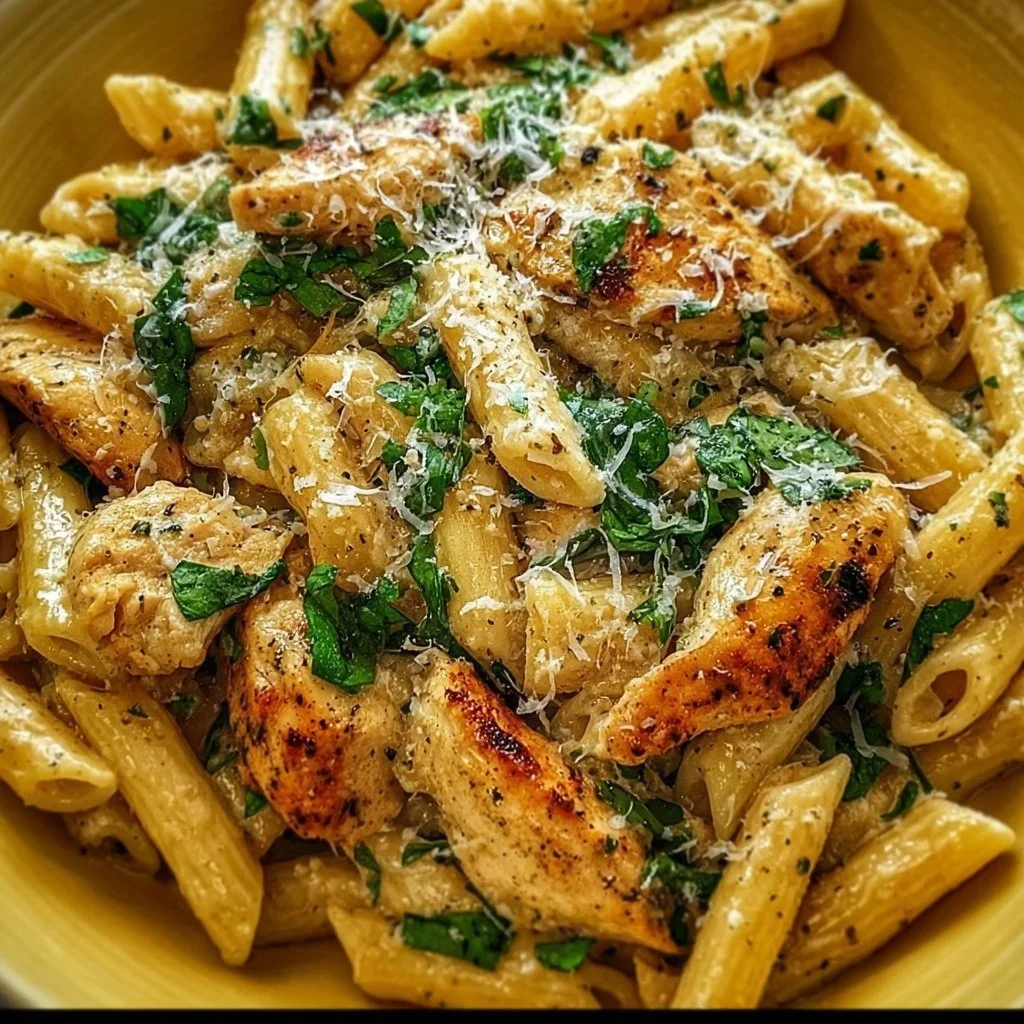 Healthy Garlic Parmesan Chicken Pasta 2 Healthy Garlic Parmesan Chicken Pasta