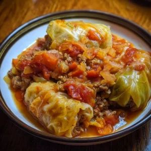 Slow Cooker Unstuffed Cabbage Rolls 3 Delicious slow cooker unstuffed cabbage rolls served in a bowl
