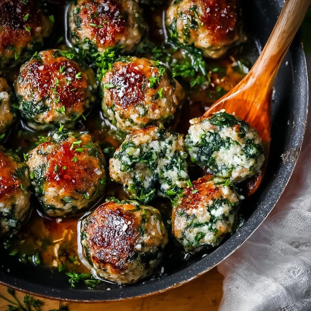 Spinach Garlic Meatballs
