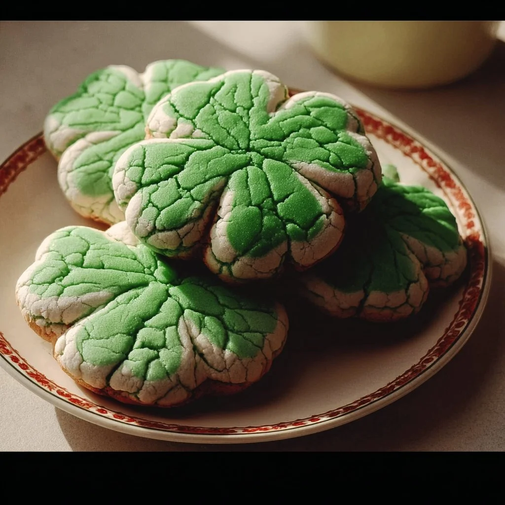 Colorful St. Patrick's Day cookies decorated with green icing and shamrocks