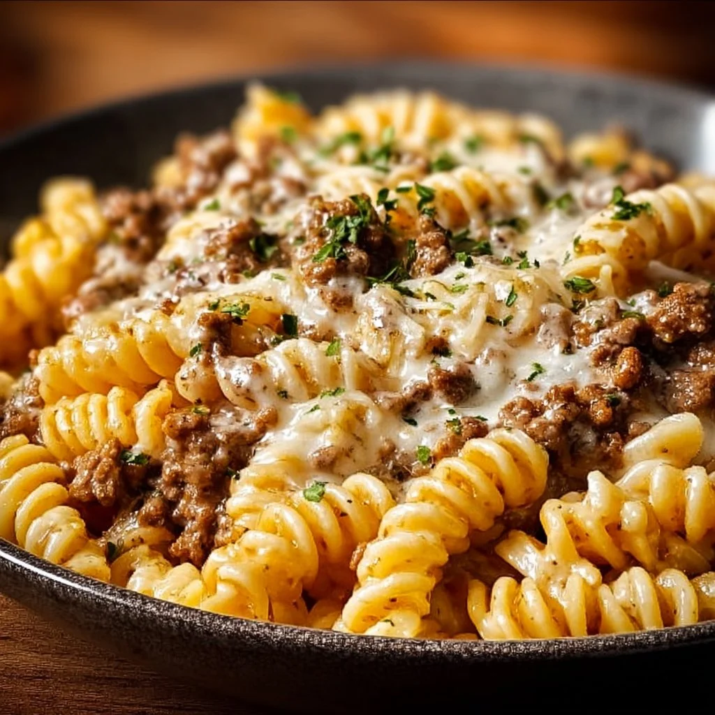 Stovetop Creamy Ground Beef Pasta