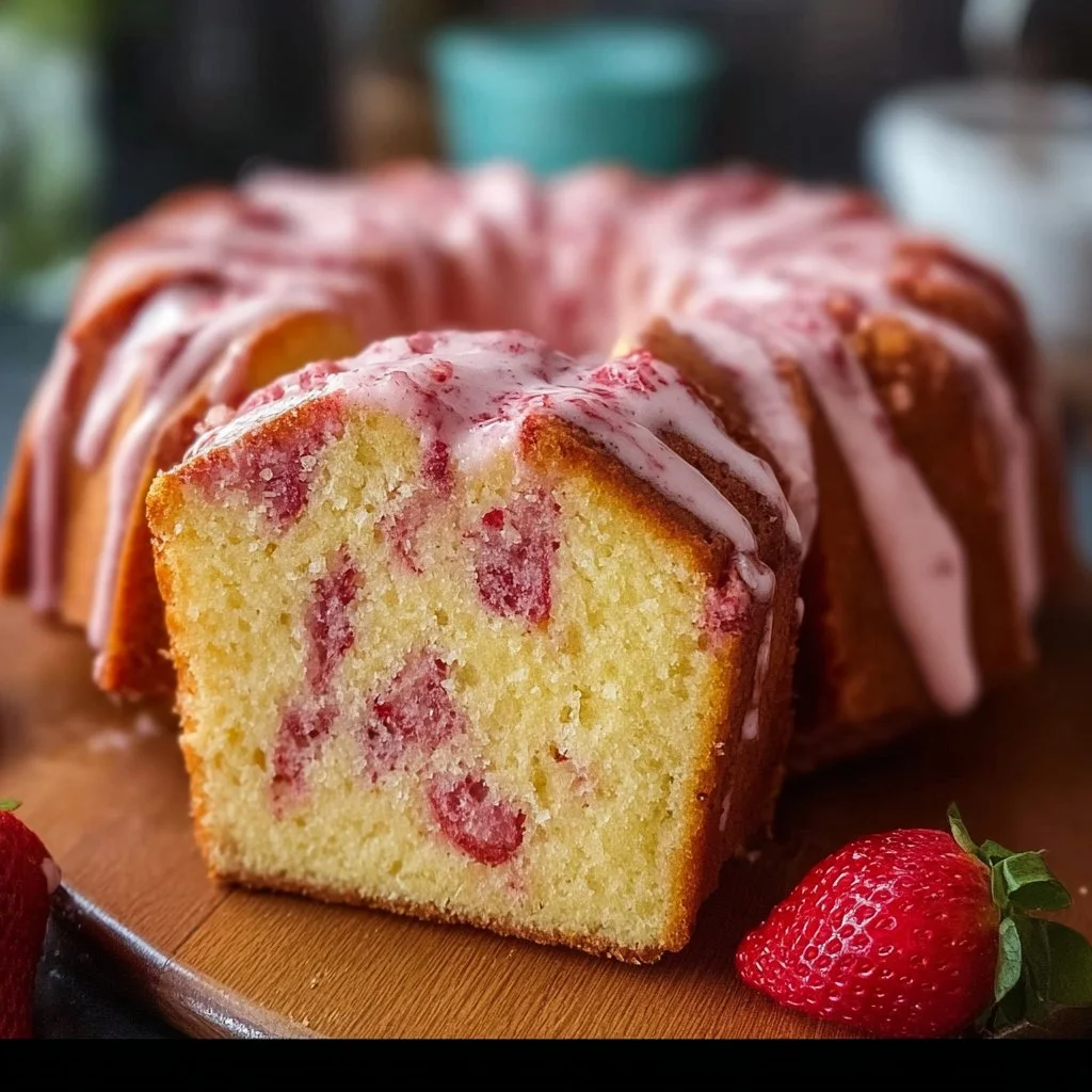 Strawberry Milkshake Pound Cake