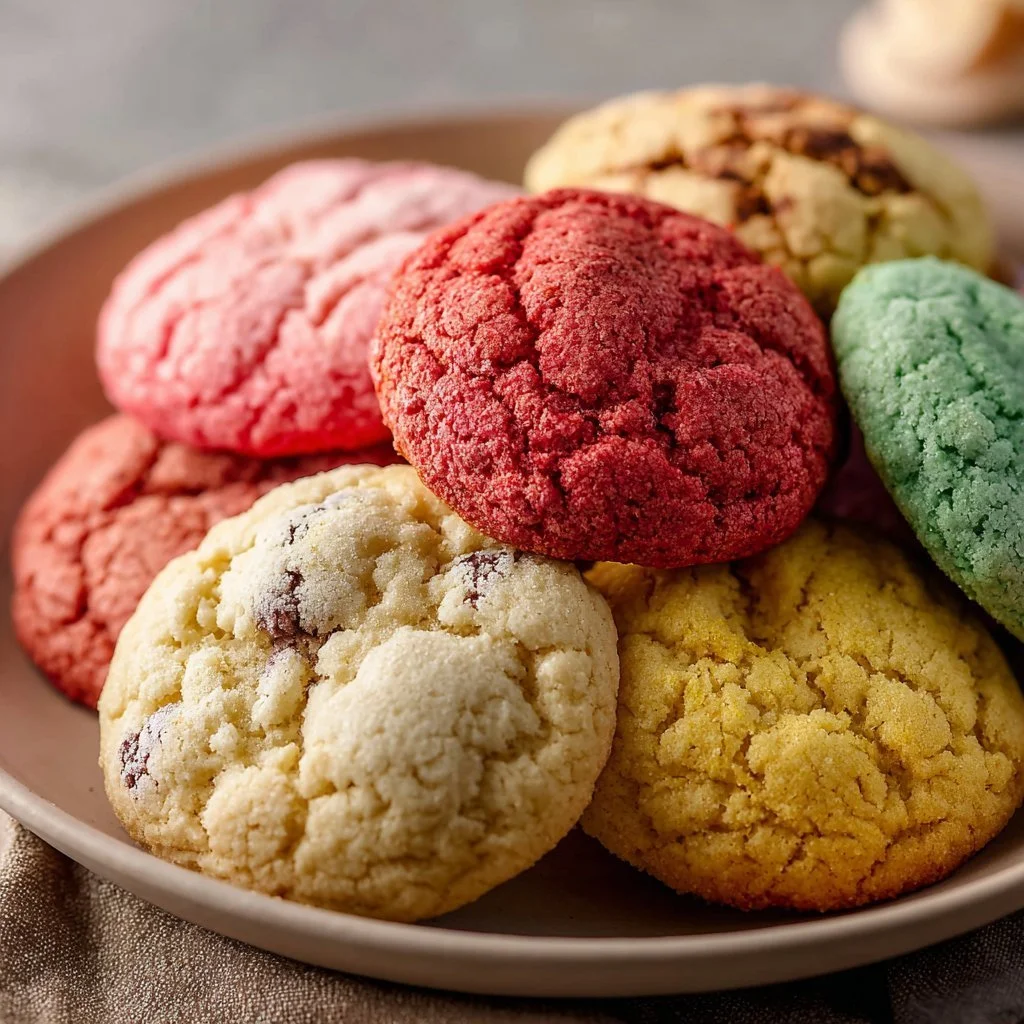 Baking tray filled with fresh 3-ingredient cookies.