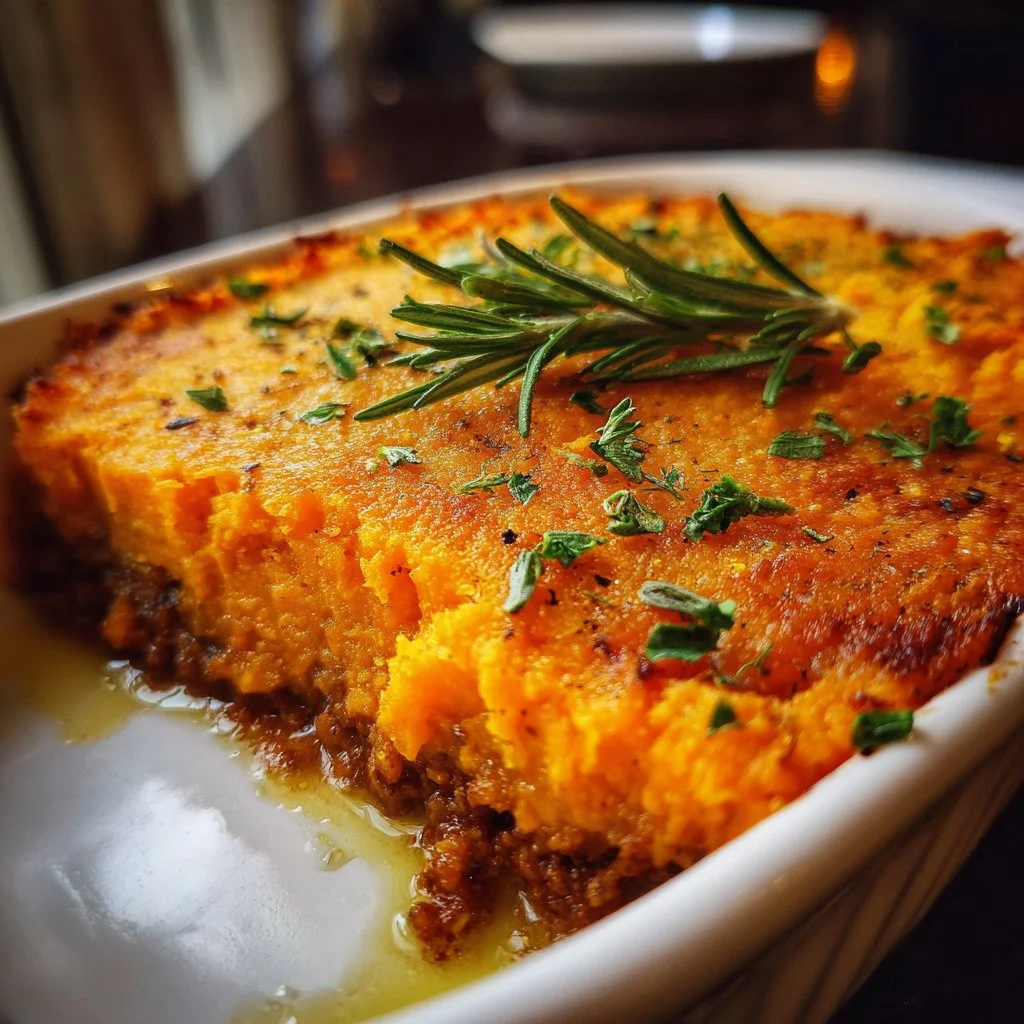 Amazing Paleo Sweet Potato Shepherd’s Pie 1 Delicious Paleo Shepherd's Pie topped with creamy sweet potato mash