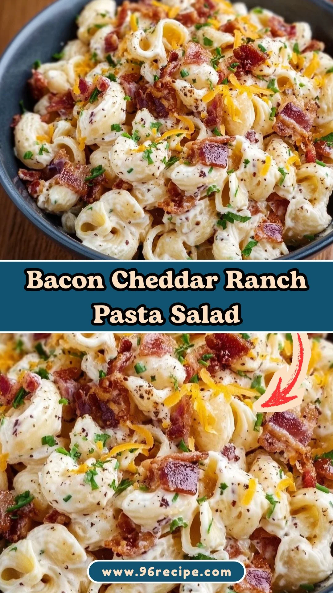 Bacon Cheddar Ranch Pasta Salad