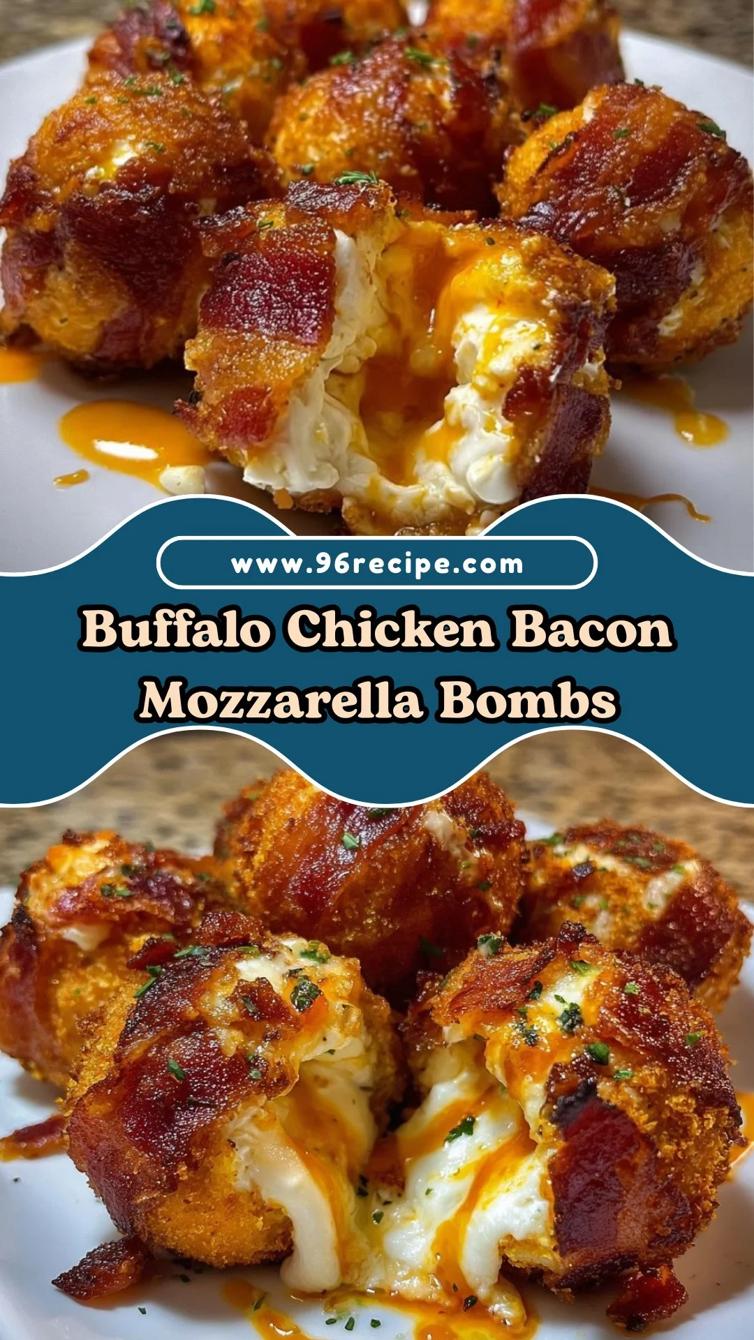 Buffalo Chicken Bacon Mozzarella Bombs