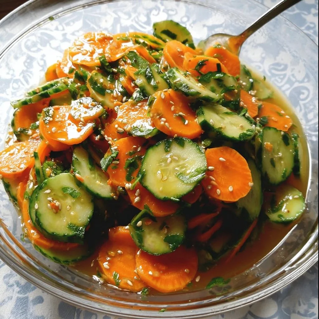 Fresh Carrot Cucumber Salad with vibrant colors and healthy ingredients