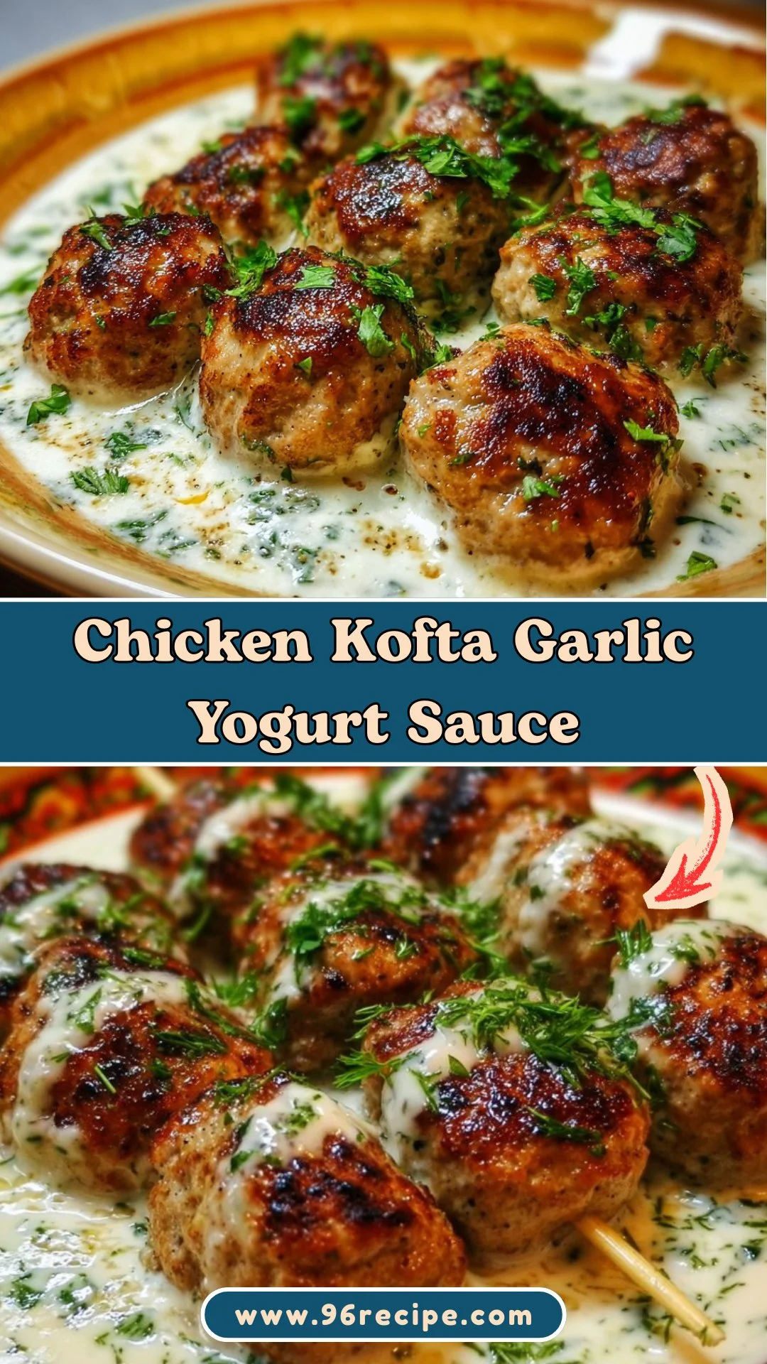 Chicken Kofta Garlic Yogurt Sauce