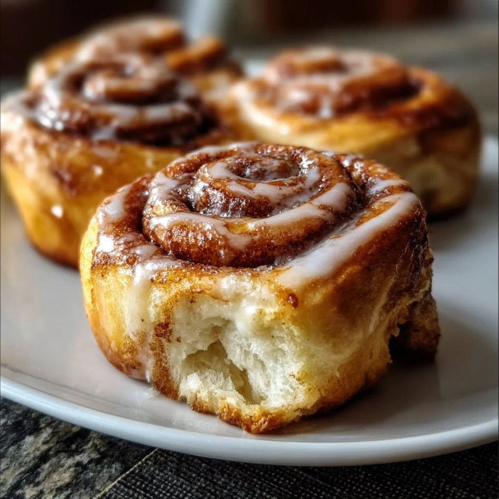 Delicious homemade gooey cinnamon rolls ready to enjoy.