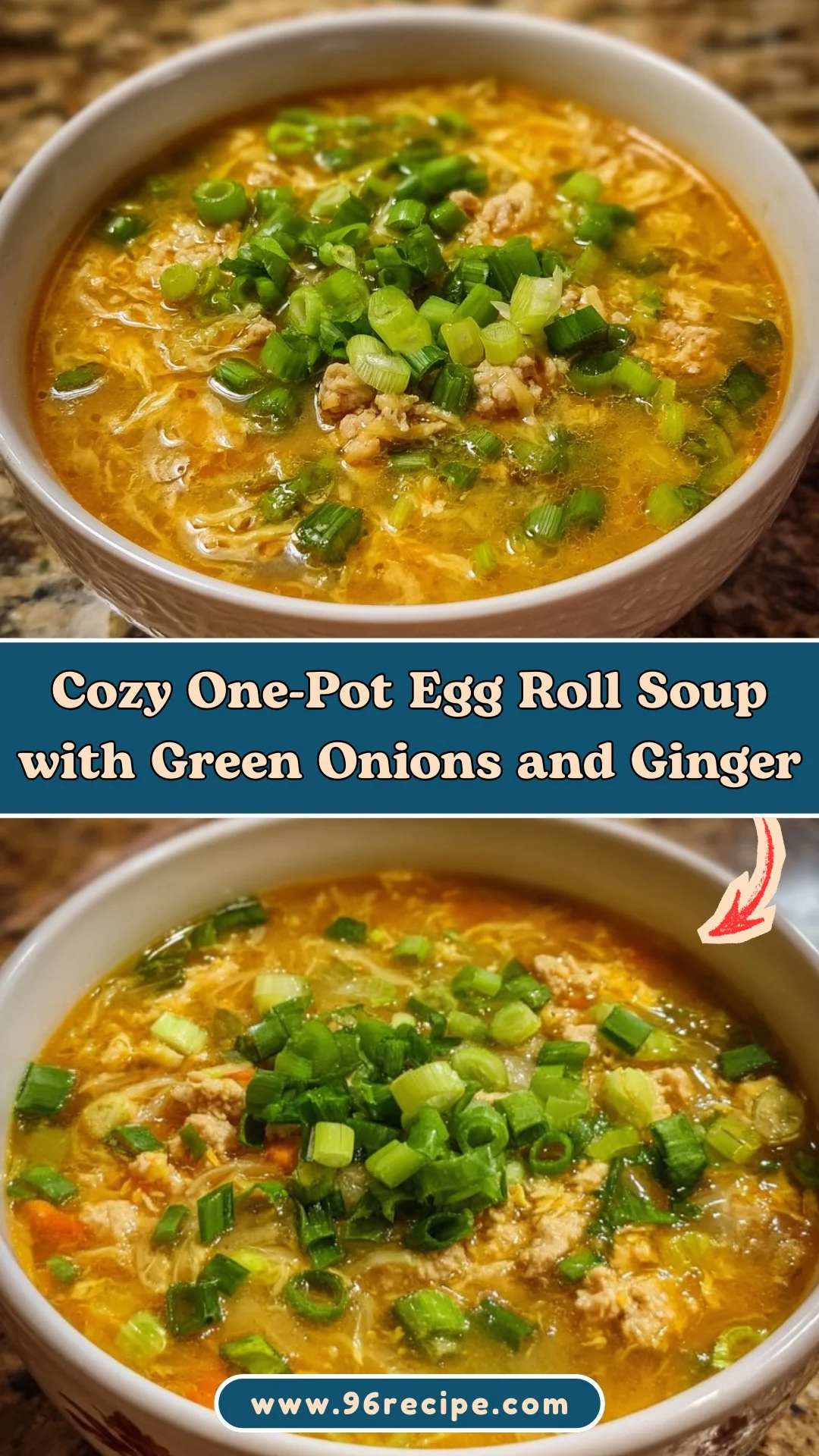 Cozy One-Pot Egg Roll Soup with Green Onions and Ginger