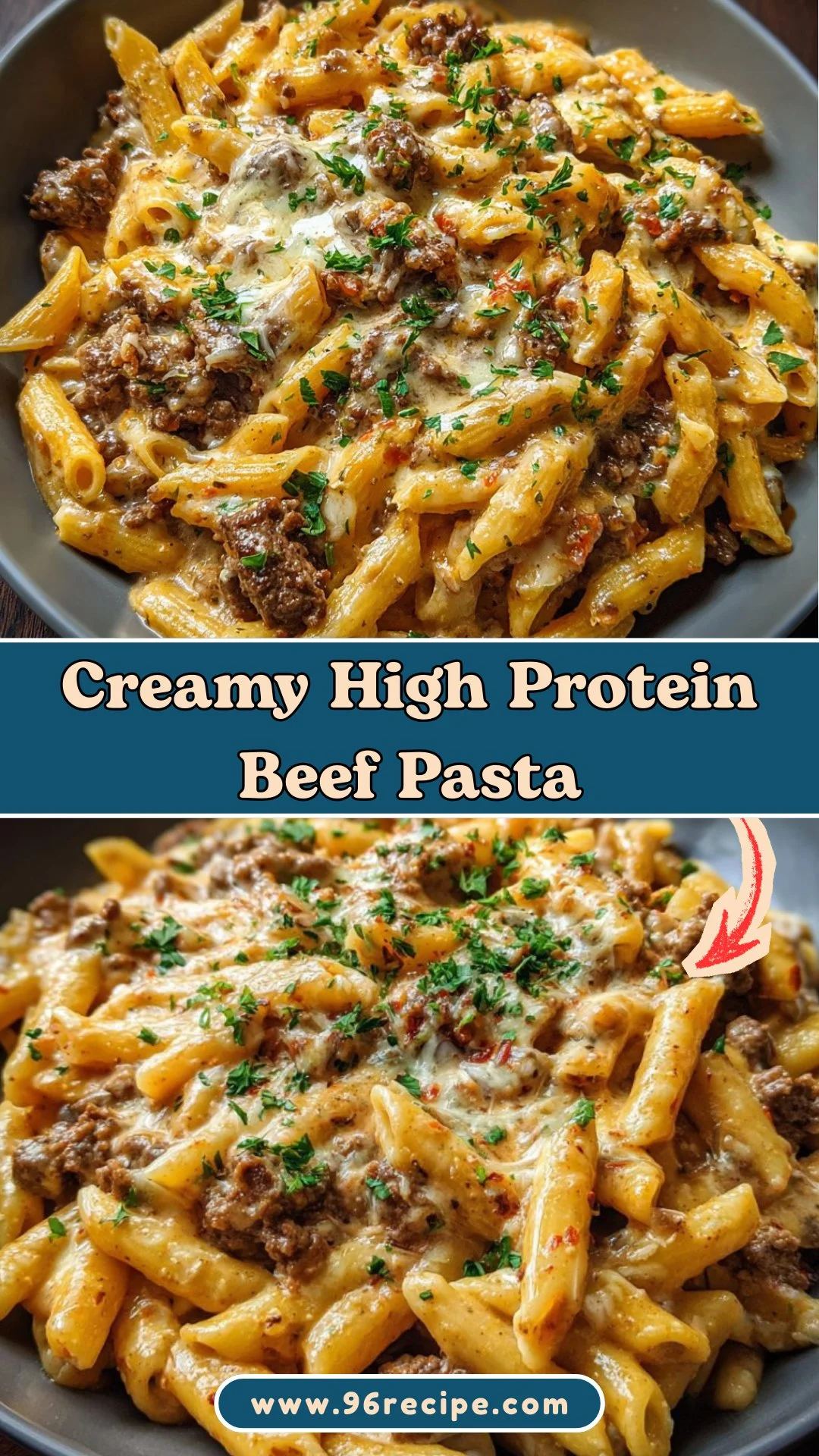 Creamy High Protein Beef Pasta