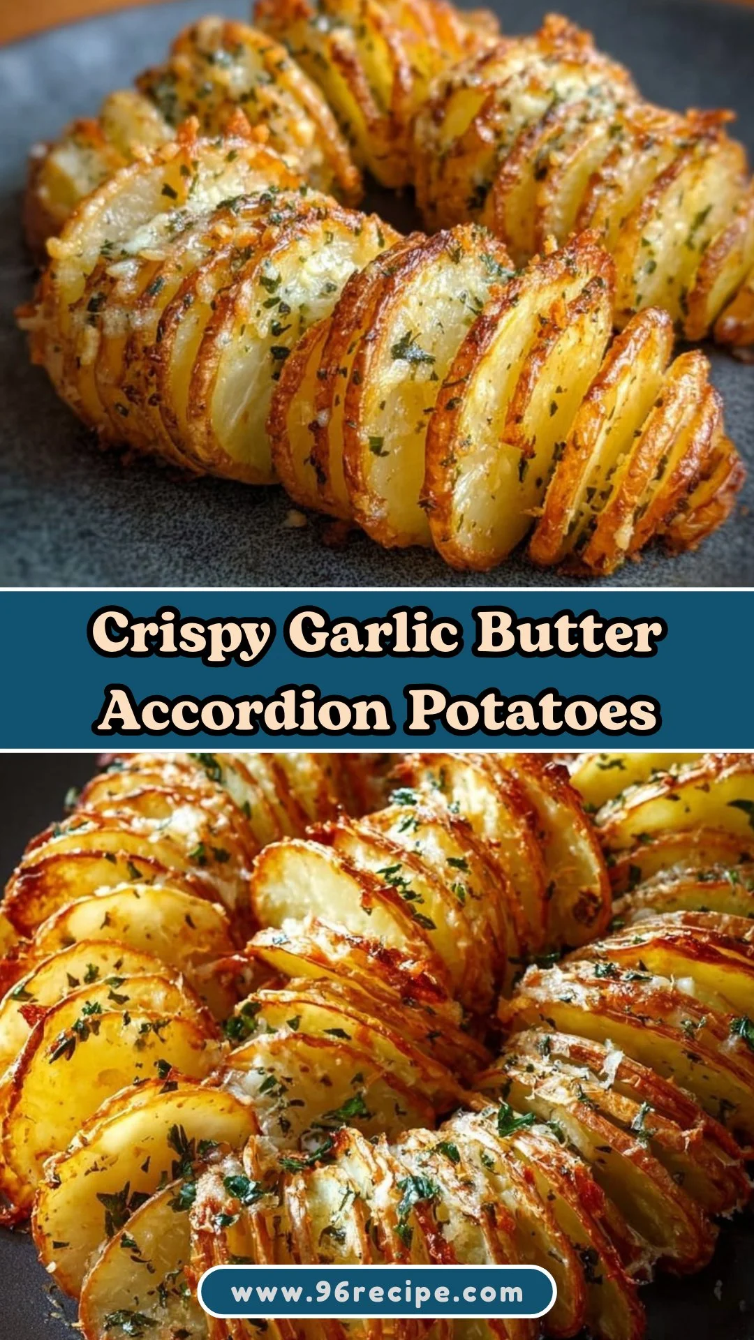 Crispy Garlic Butter Accordion Potatoes