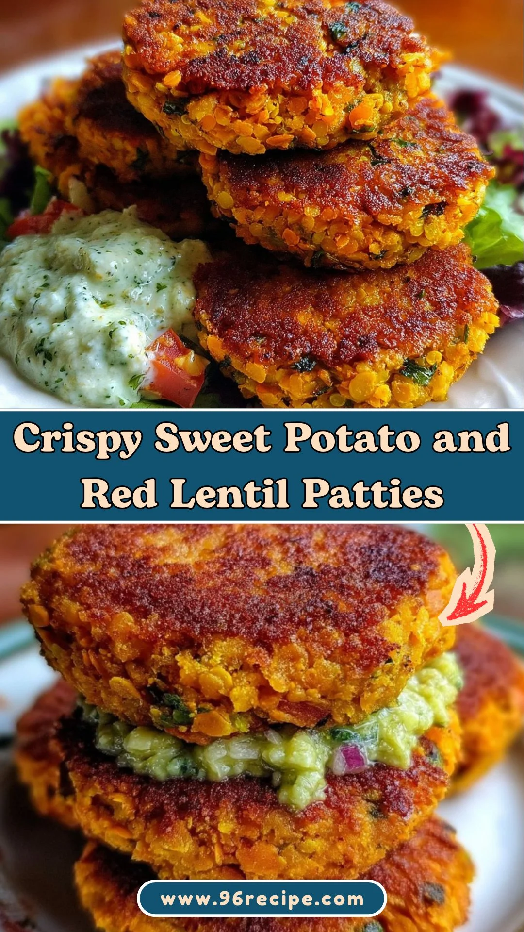 Crispy Sweet Potato and Red Lentil Patties