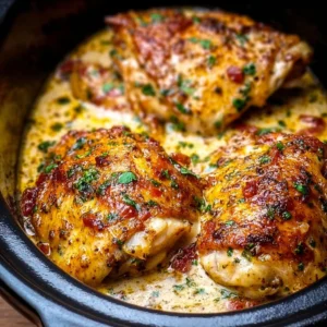 Delicious Crock Pot Marry Me Chicken served on a plate with herbs and sauce