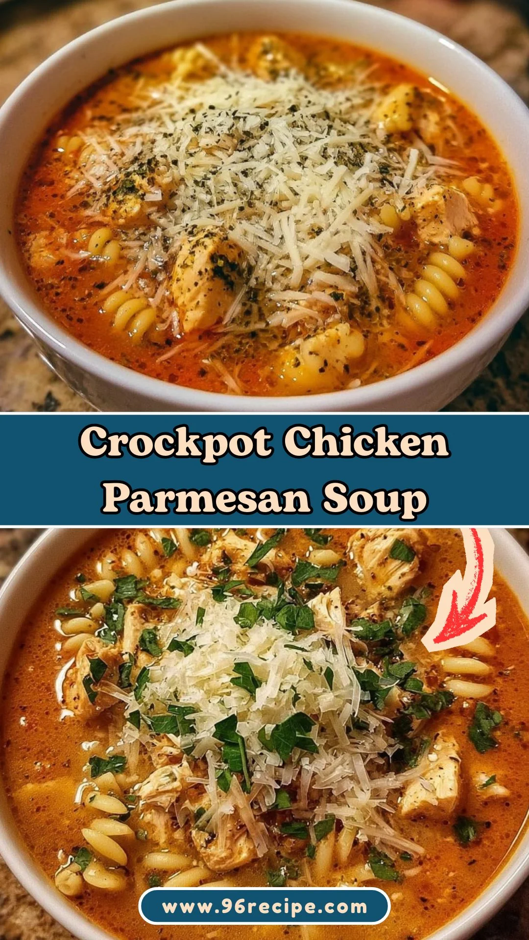 Crockpot Chicken Parmesan Soup