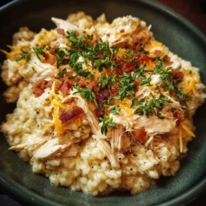 Delicious Crockpot Crack Chicken and Rice in a bowl