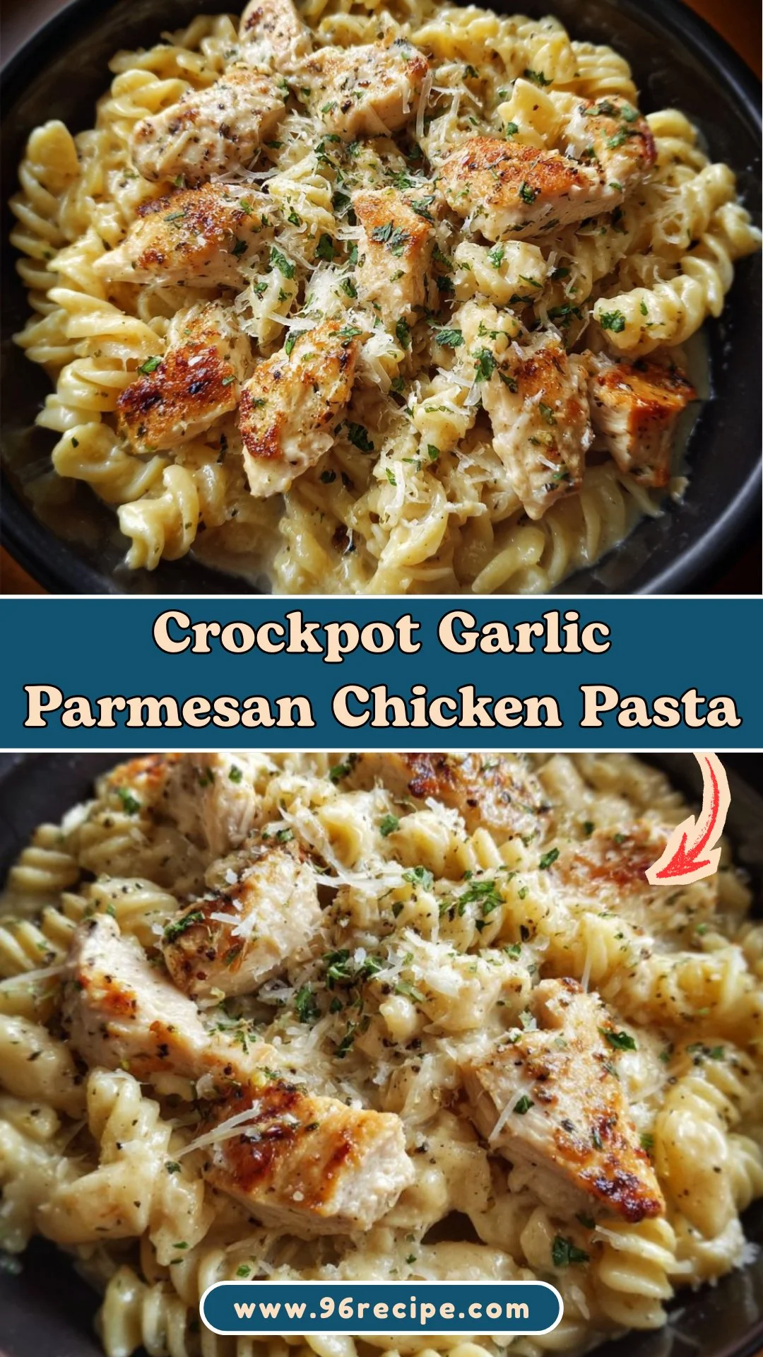 Crockpot Garlic Parmesan Chicken Pasta 2 Crockpot Garlic Parmesan Chicken Pasta