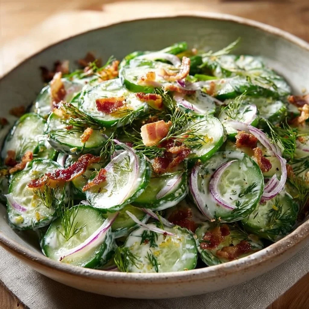 Delicious Cucumber Ranch Crack Salad with cucumbers and ranch dressing