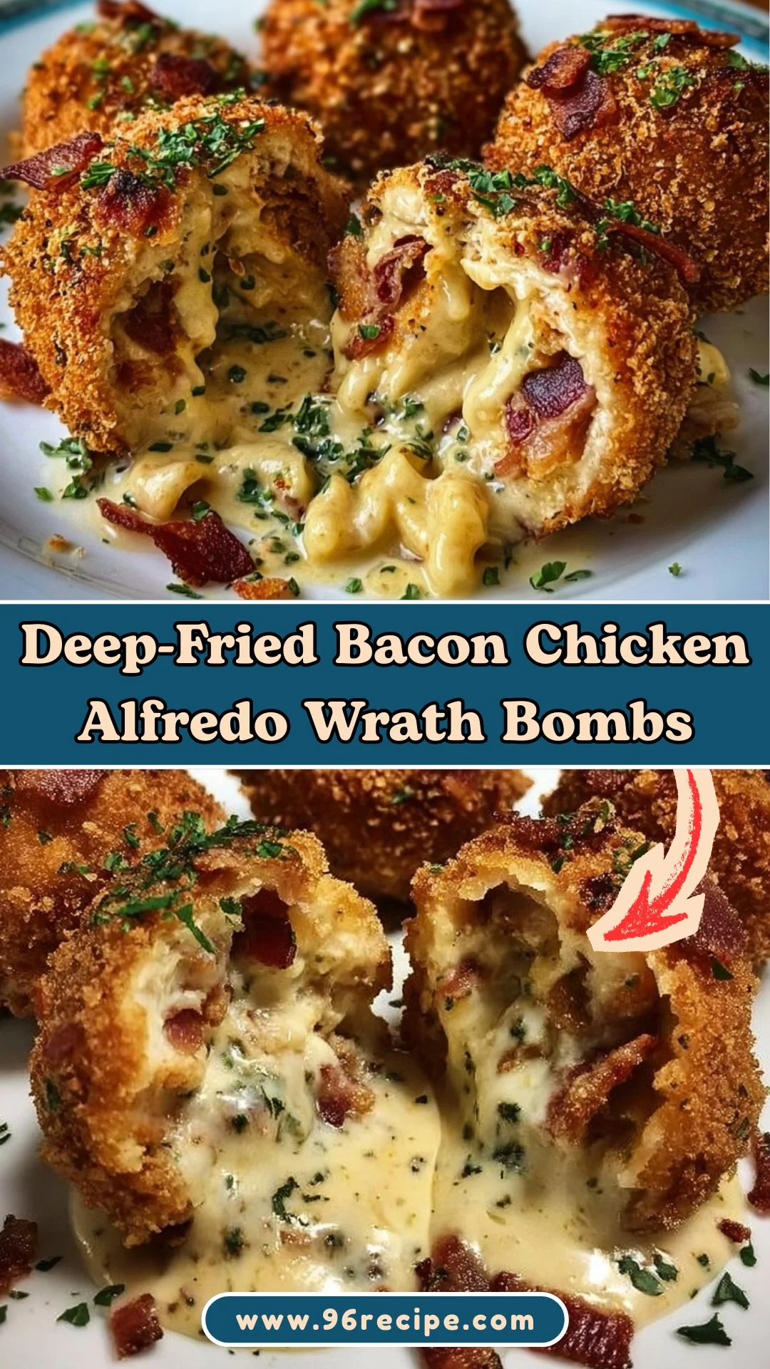 Deep-Fried Bacon Chicken Alfredo Wrath Bombs
