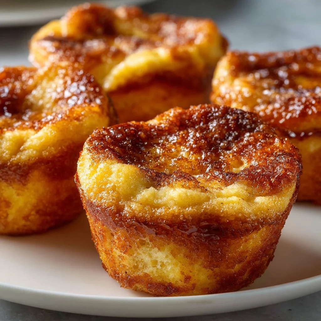 Delicious homemade French Toast Muffins served on a plate