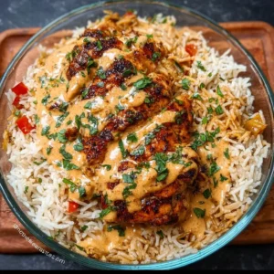 Creamy Cajun Chicken & Rice served in a bowl, garnished with green herbs.