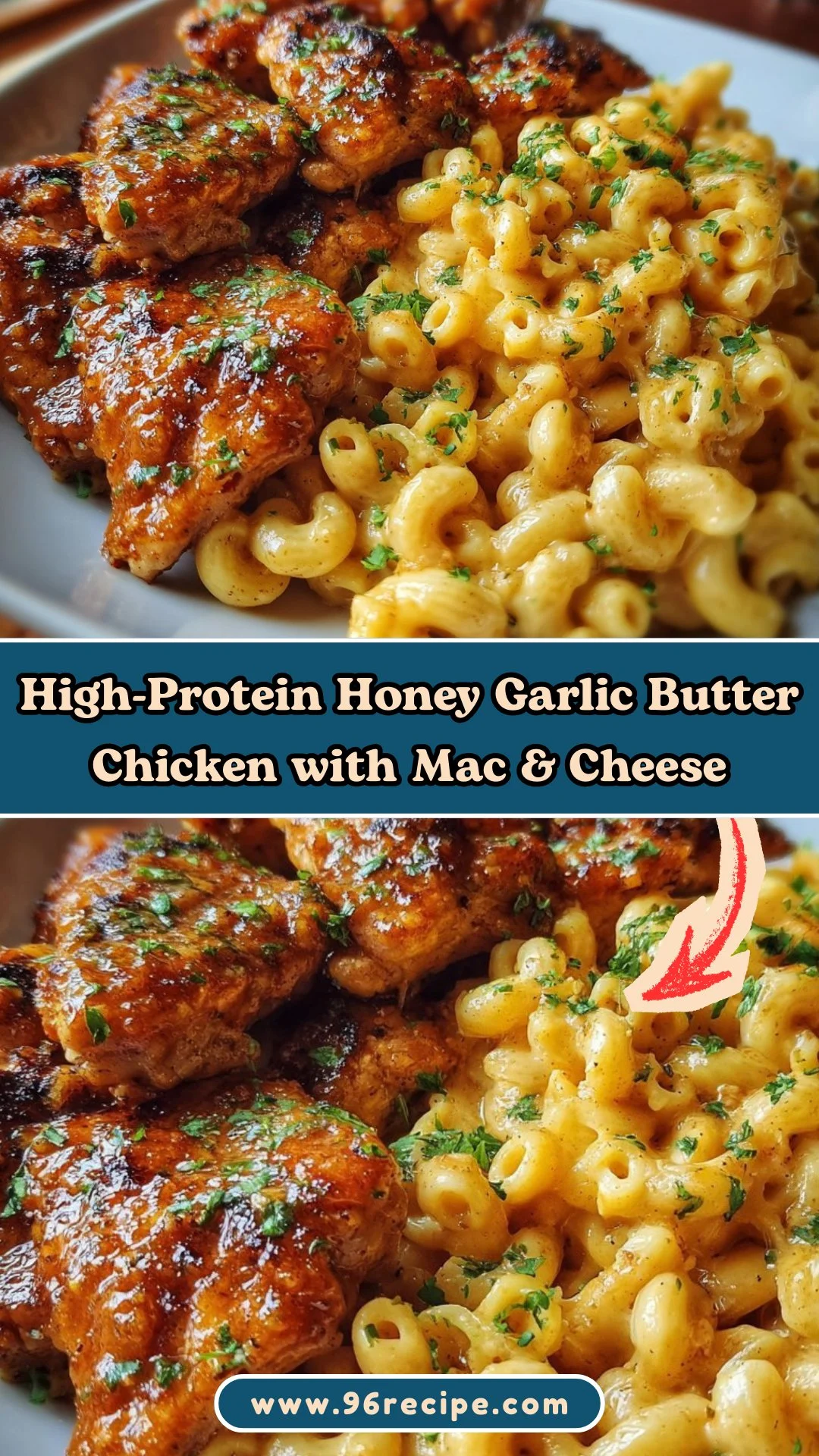 High-Protein Honey Garlic Butter Chicken with Mac & Cheese