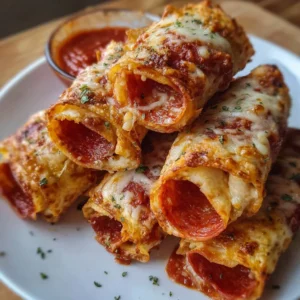 High protein pepperoni pizza rolls ready to be served as a tasty snack