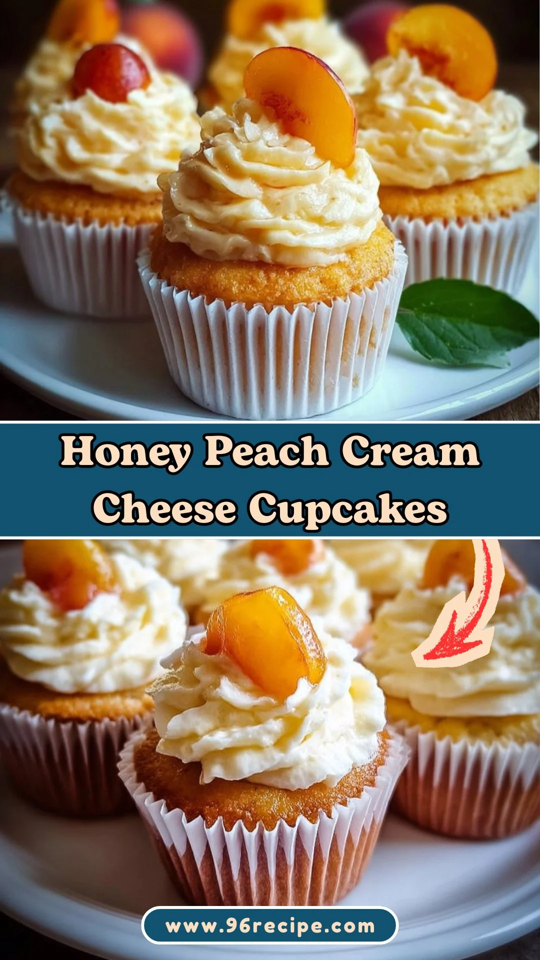 Honey Peach Cream Cheese Cupcakes 2 Honey Peach Cream Cheese Cupcakes