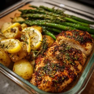 Lemon Garlic Chicken Meal Prep 3 Lemon Garlic Chicken Meal Prep with vibrant vegetables and herbs