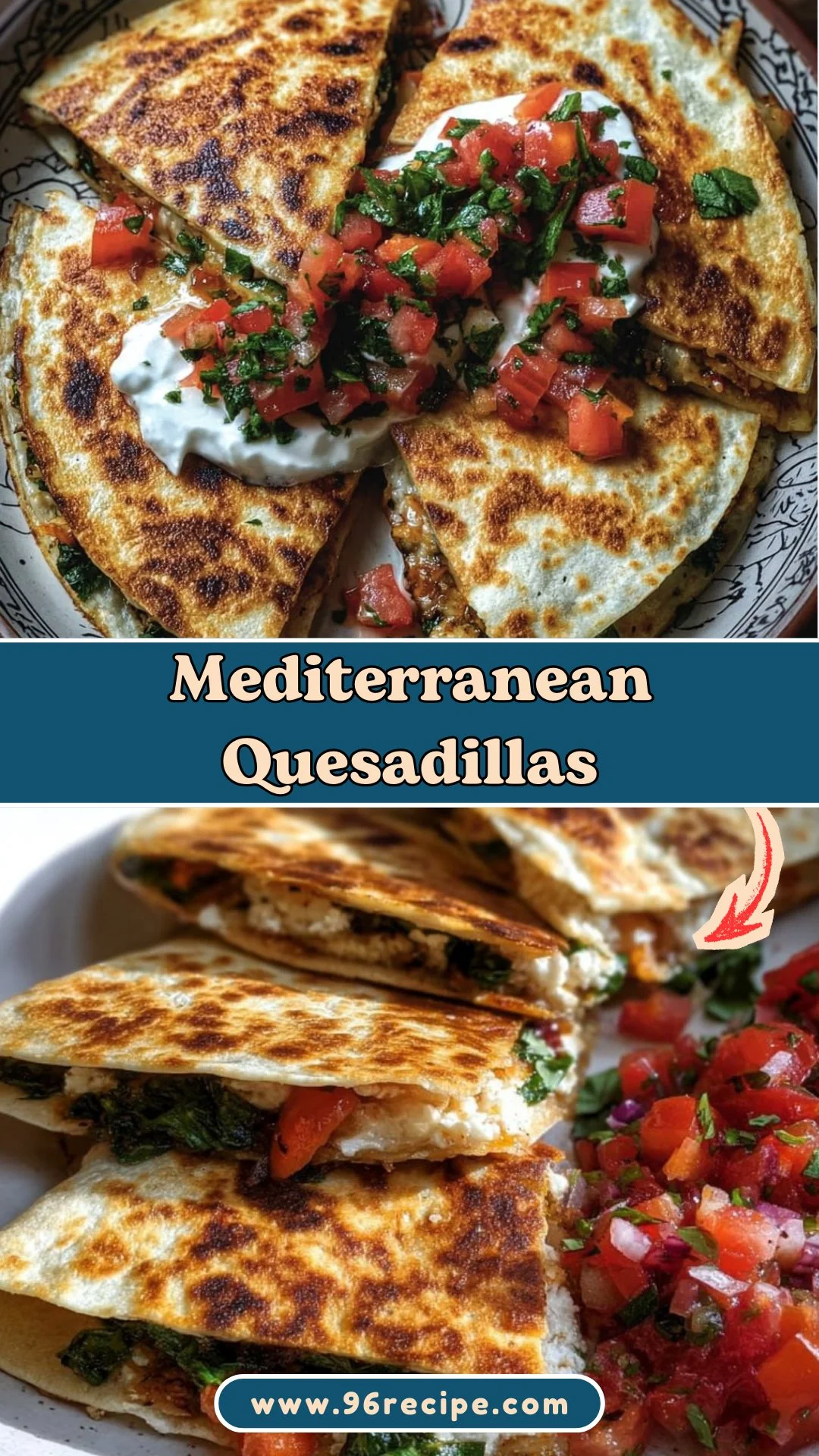 Mediterranean Quesadillas 2 Mediterranean Quesadillas