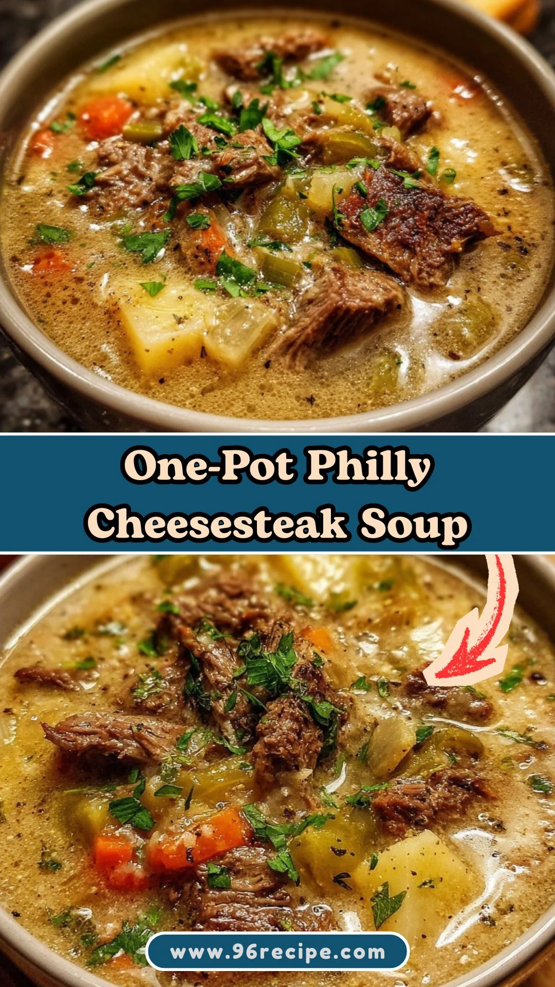 One-Pot Philly Cheesesteak Soup