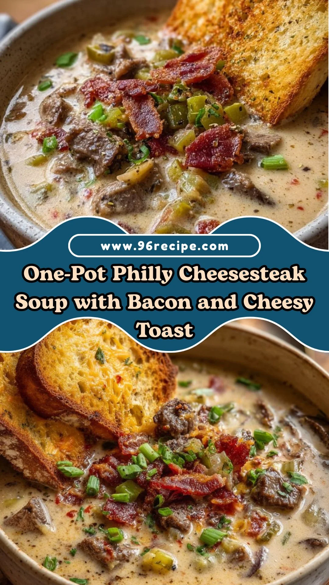 One-Pot Philly Cheesesteak Soup with Bacon and Cheesy Toast 2 One-Pot Philly Cheesesteak Soup with Bacon and Cheesy Toast