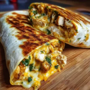 Cheesy garlic chicken wraps filled with ooey-gooey goodness
