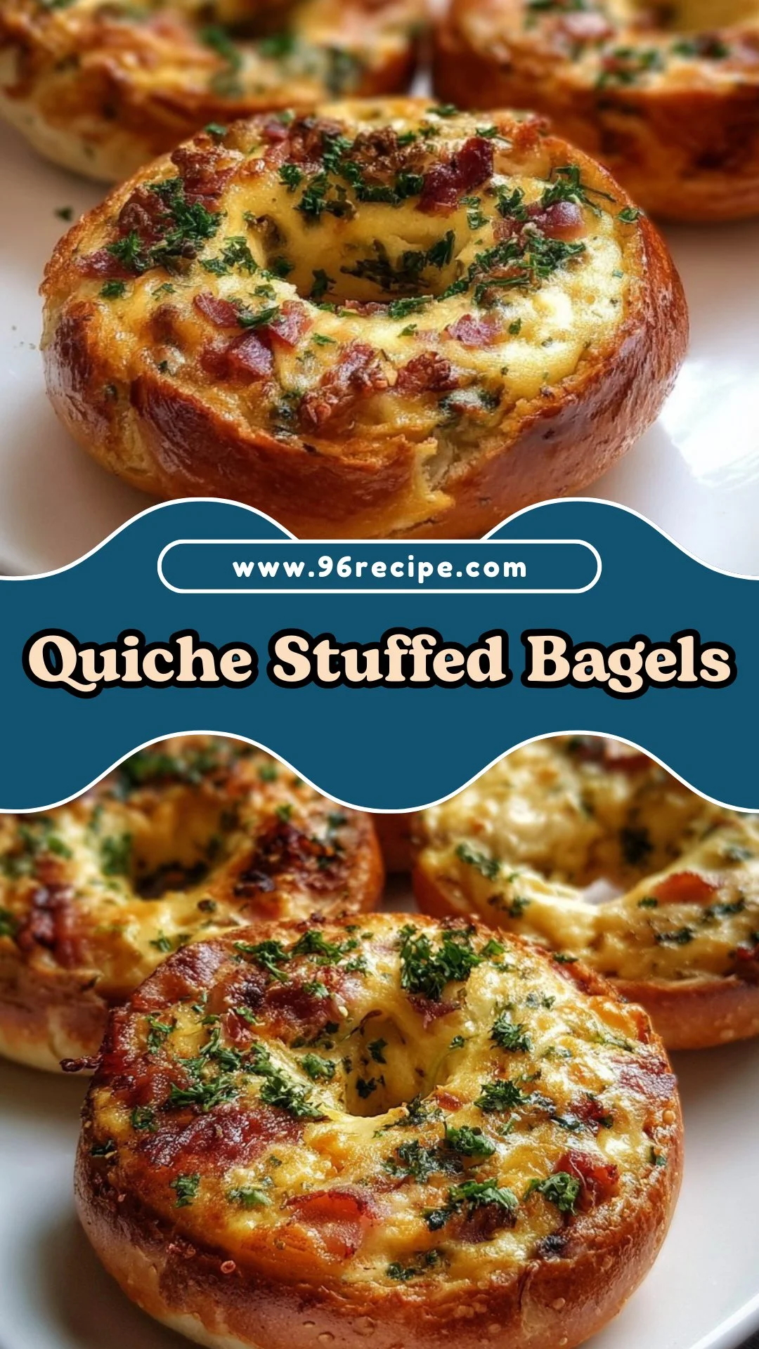 Quiche Stuffed Bagels 2 Quiche Stuffed Bagels