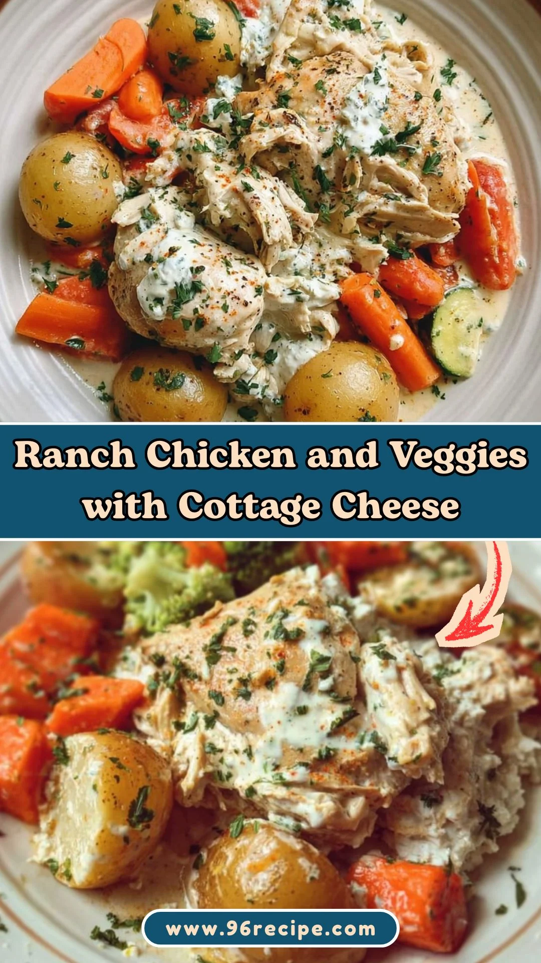 Ranch Chicken and Veggies with Cottage Cheese