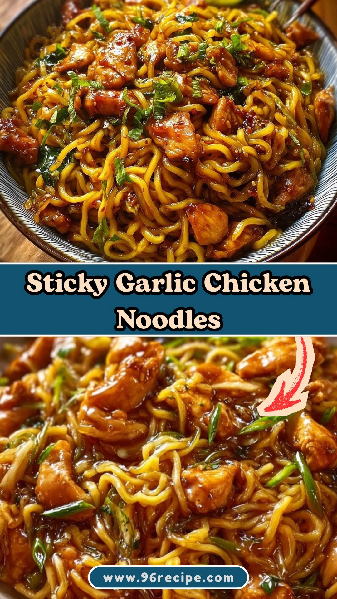 Sticky Garlic Chicken Noodles