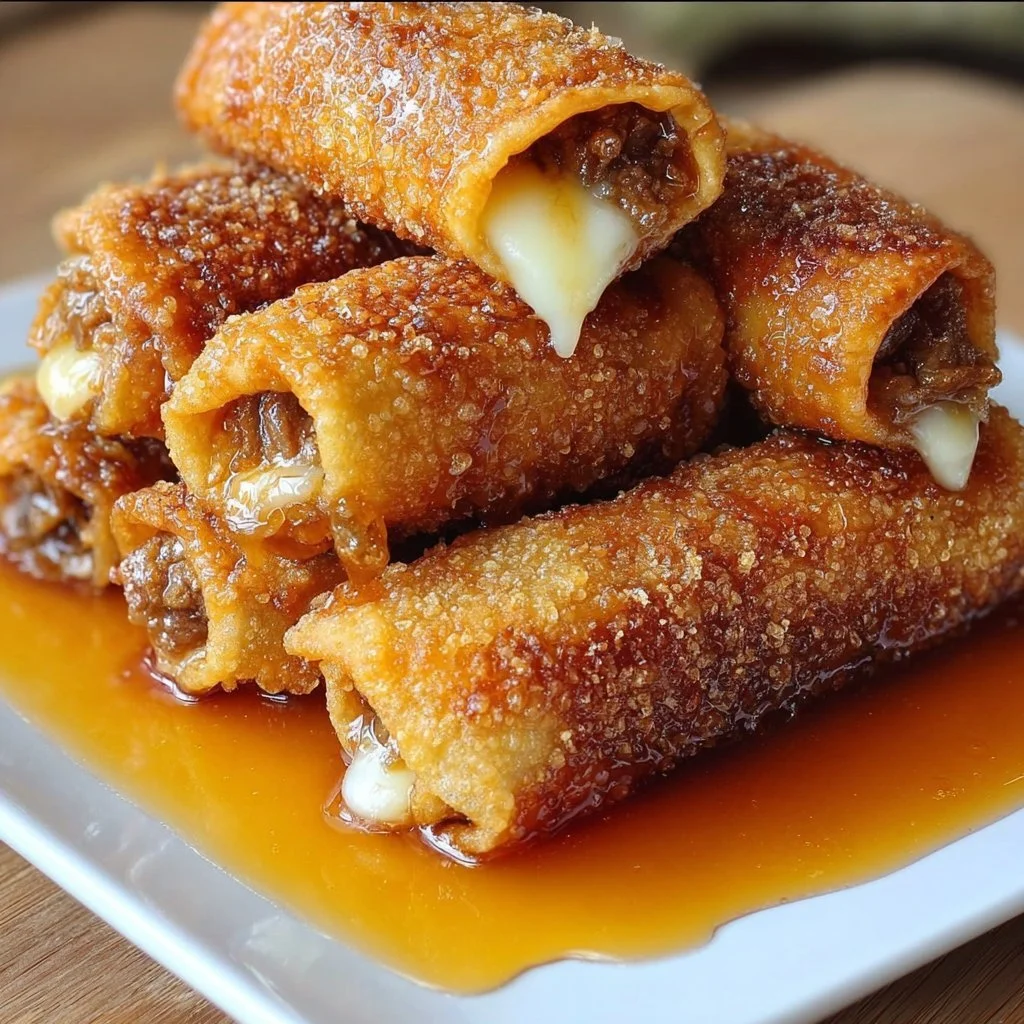 Texas Twinkies Egg Rolls with honey drizzle for a tasty snack.