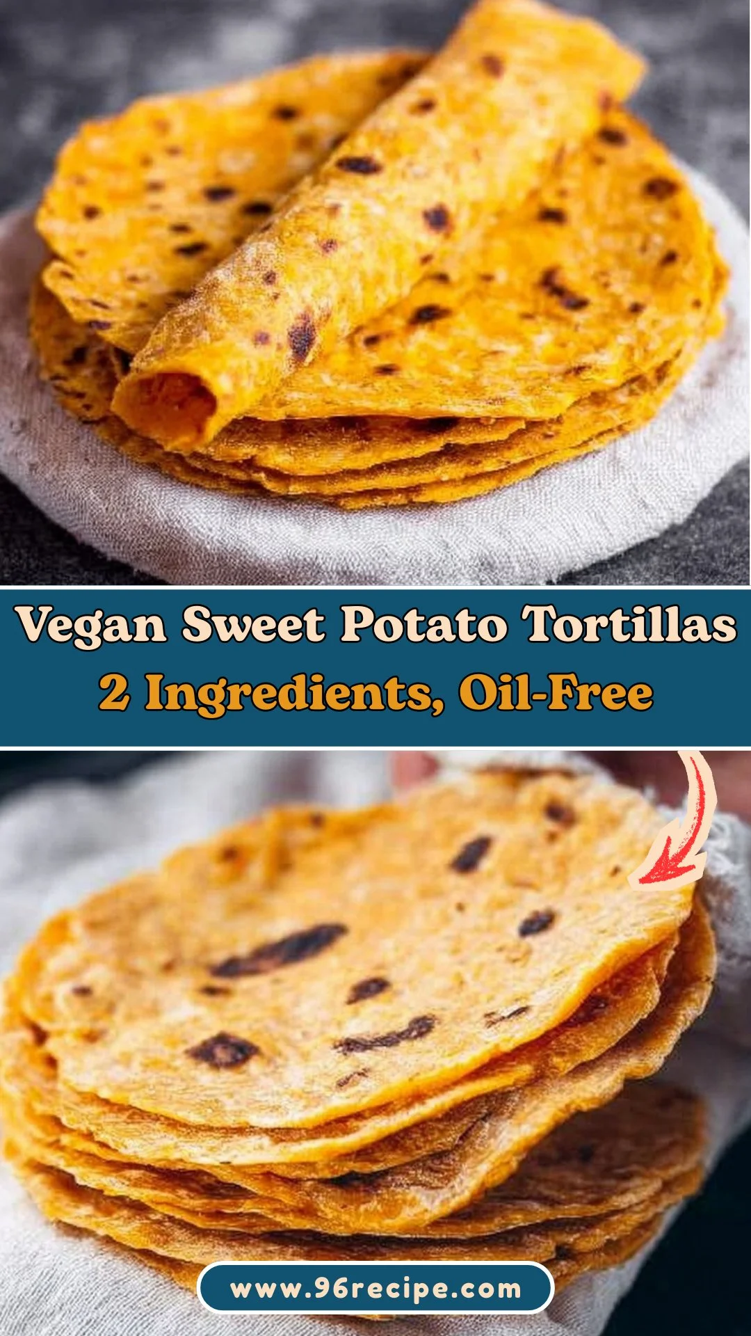 Vegan Sweet Potato Tortillas | 2 Ingredients, Oil-Free