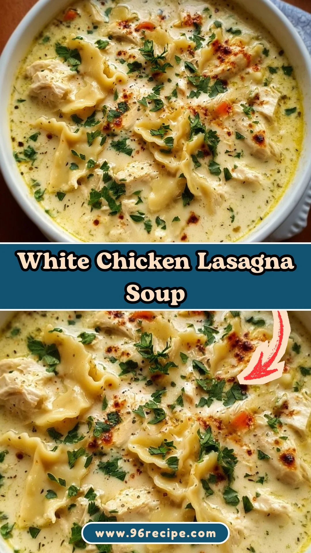 White Chicken Lasagna Soup
