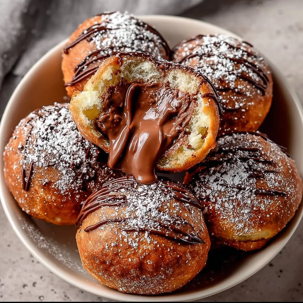 Delicious baked Nutella bombs served on a plate