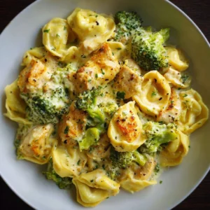 Cheesy Chicken Broccoli Tortellini 3 Bowl of Cheesy Chicken Broccoli Tortellini with chicken, broccoli, and cheese sauce