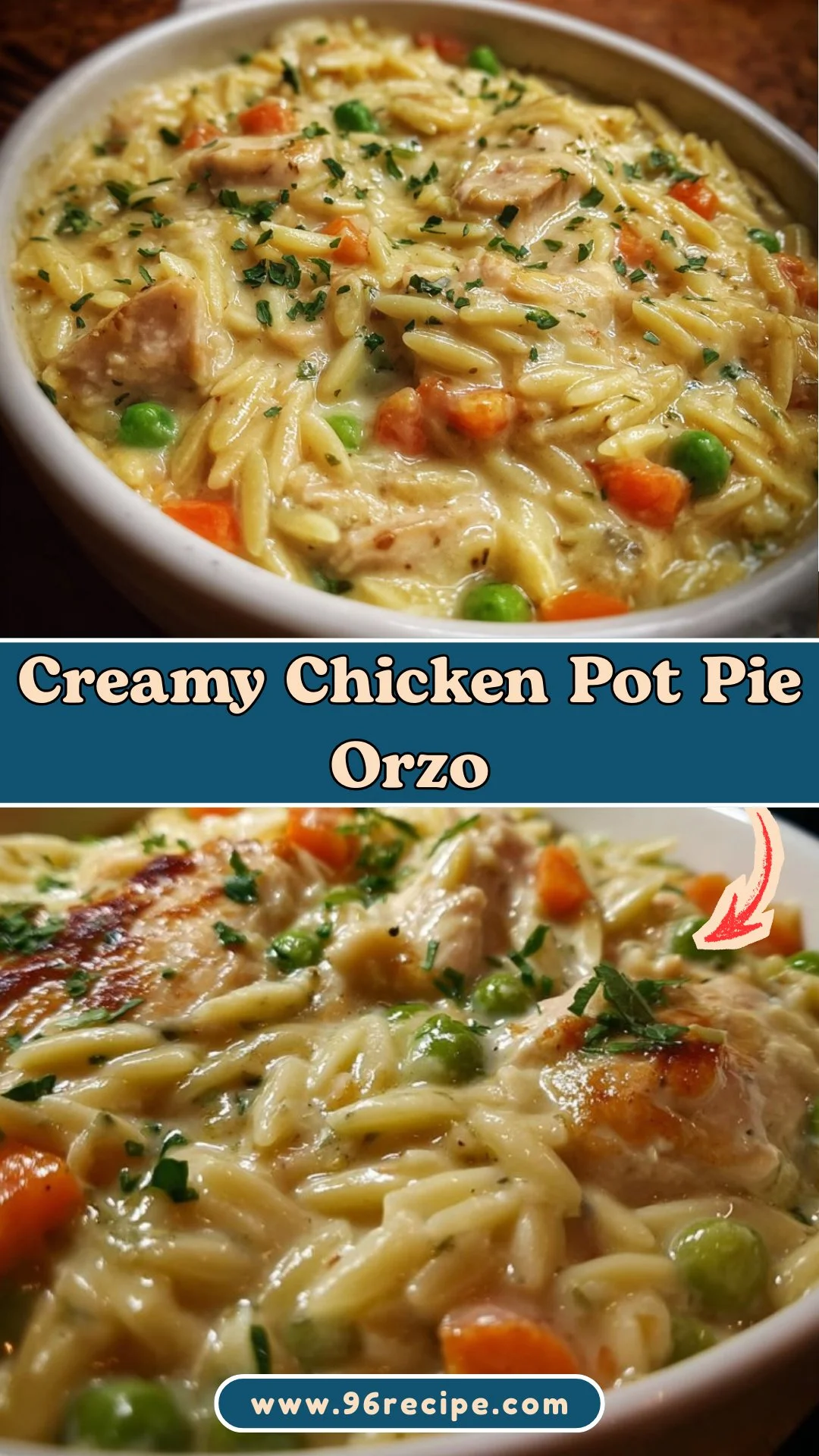 Creamy Chicken Pot Pie Orzo 2 Creamy Chicken Pot Pie Orzo